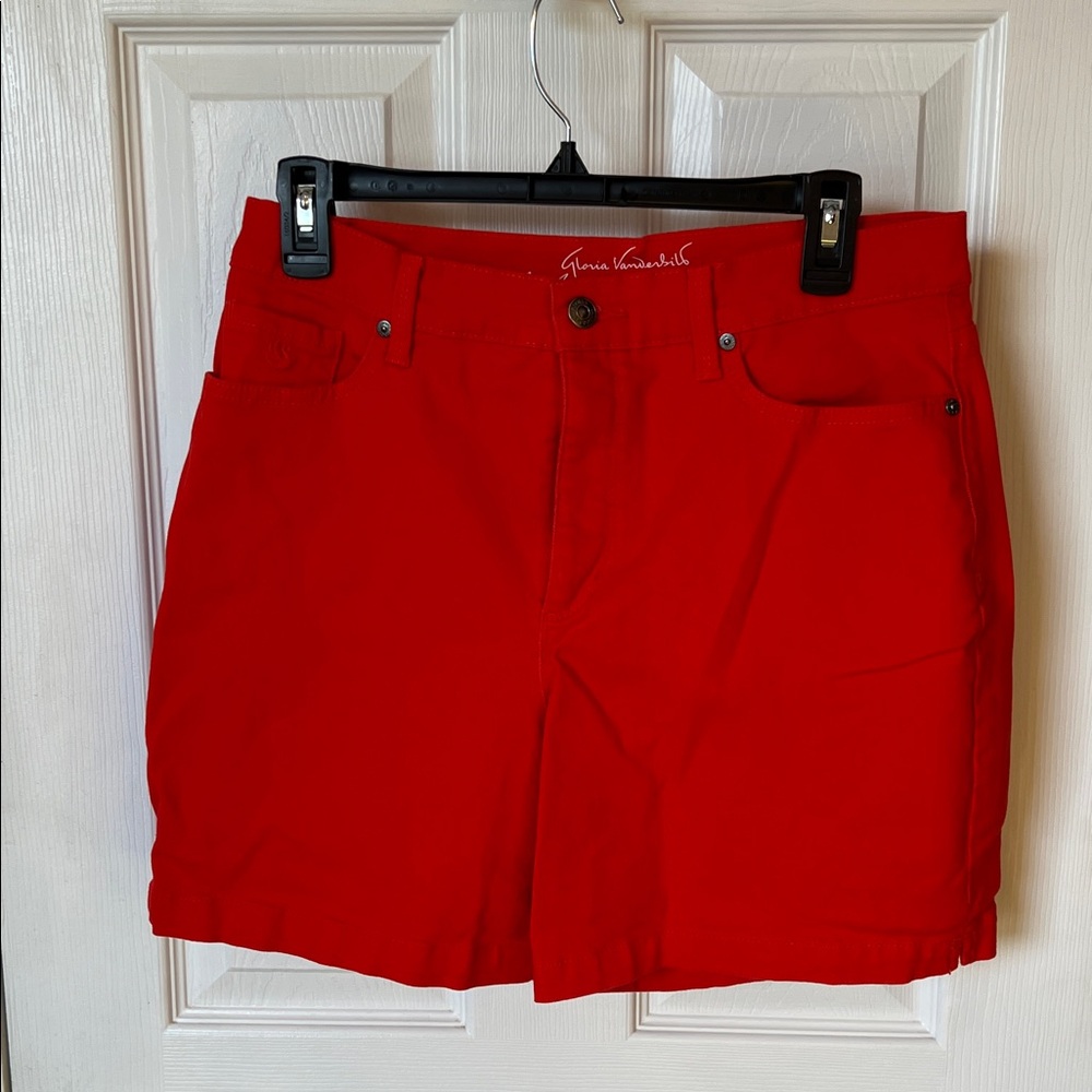 Gloria Vanderbilt Women's All-Around Slimming Effect Denim Shorts, red